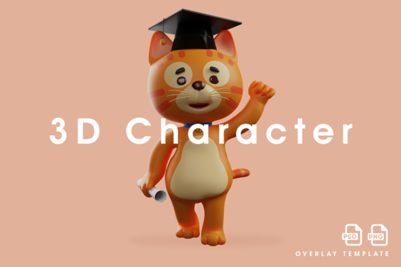 3D Cat Cartoon Design on Graduation Day: A Creative Way to Celebrate Milestones