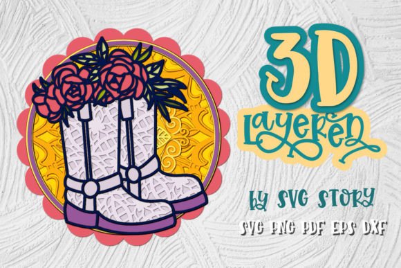 3D Layered Easter Design Rubber Boots