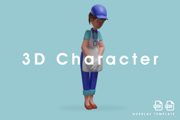 3D Waiter Cartoon Design with a Bow Pose – A Versatile Visual for Creative Projects