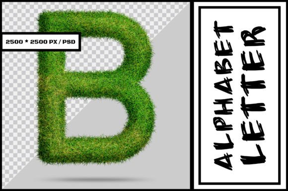 Alphabet Letter B with Grass Style: A Creative and Versatile Design Asset