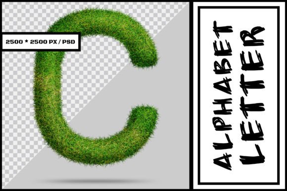 Alphabet Letter C with Grass Style: A Versatile Design Element for Creative Projects