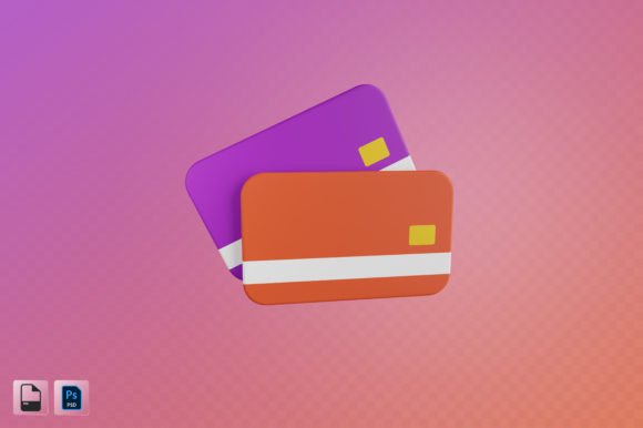 Bank Cards 3D Illustration for Modern Design Projects