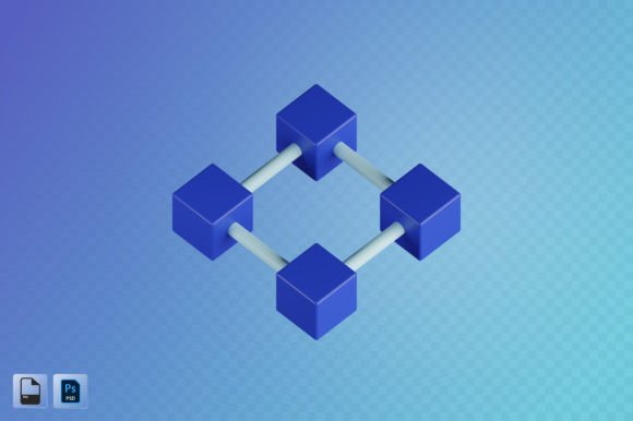 Bitcoin Blockchain 3D Illustration: Visualizing the Future of Finance