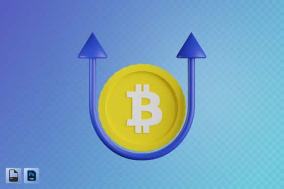 Bitcoin Growth 3D Illustration: A Visual Tool for Modern Design and Communication