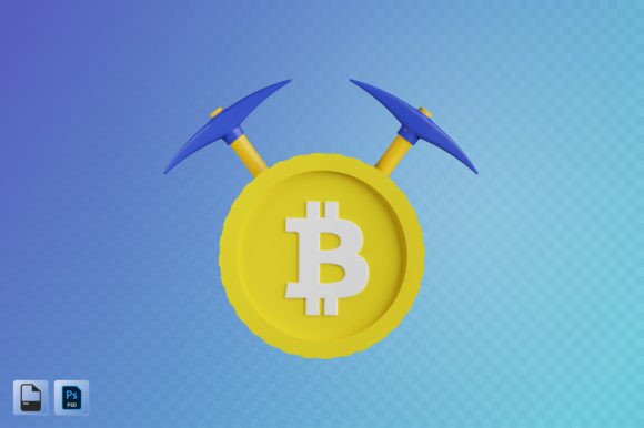 Bitcoin Mining 3D Illustration: A Visual Tool for Design and Communication