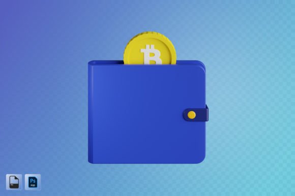 Bitcoin Wallet 3D Illustration: A Modern Design Asset for Creative and Digital Projects
