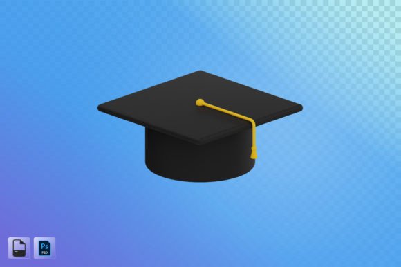 Graduation Hat 3D Illustration: A Versatile Asset for Modern Design Projects