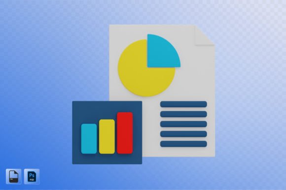 Marketing Report 3D Illustration: A Visual Tool for Modern Business Communication