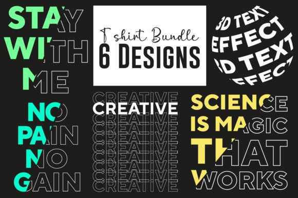 New 3D Typography T-Shirt Design Bundle