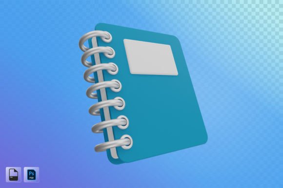 Notebook 3D Illustration for Creative Projects