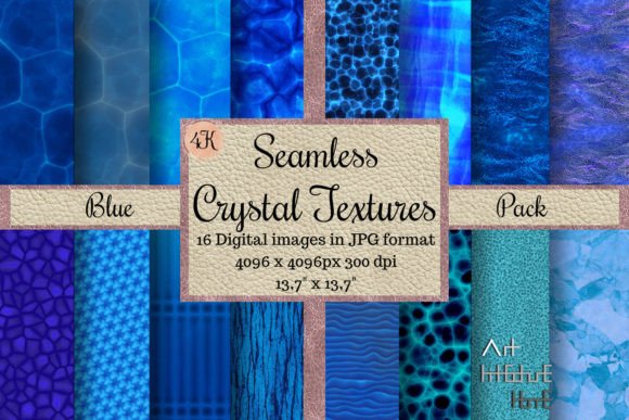 Seamless Crystal Textures - Blue Pack: A Versatile Resource for Designers and Creators
