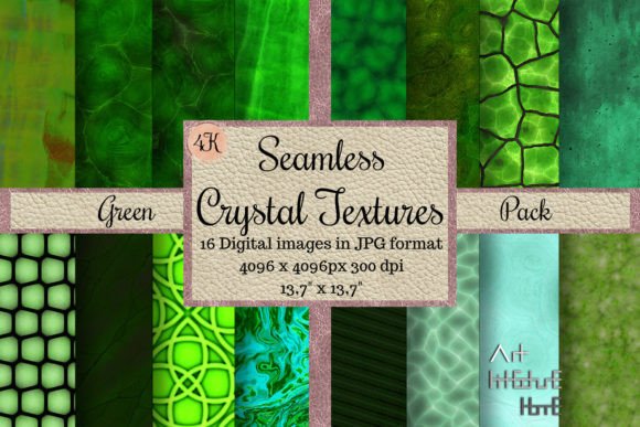 Seamless Crystal Textures - Green Pack: A Versatile Resource for Designers and Creatives