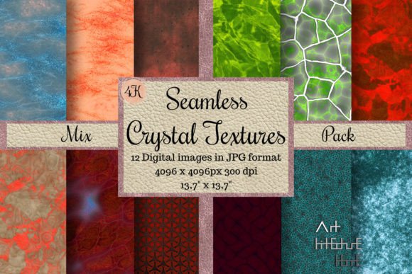 Seamless Crystal Textures - Mix Pack: A Versatile Resource for Designers and Creators